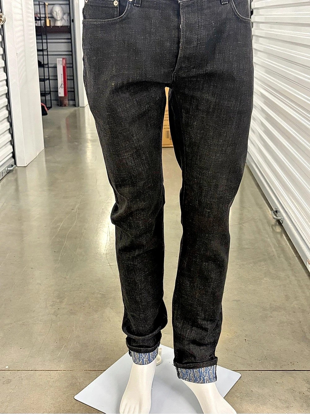 DIOR HOMME OBLIQUE CUFF JEANS, SIZE 32